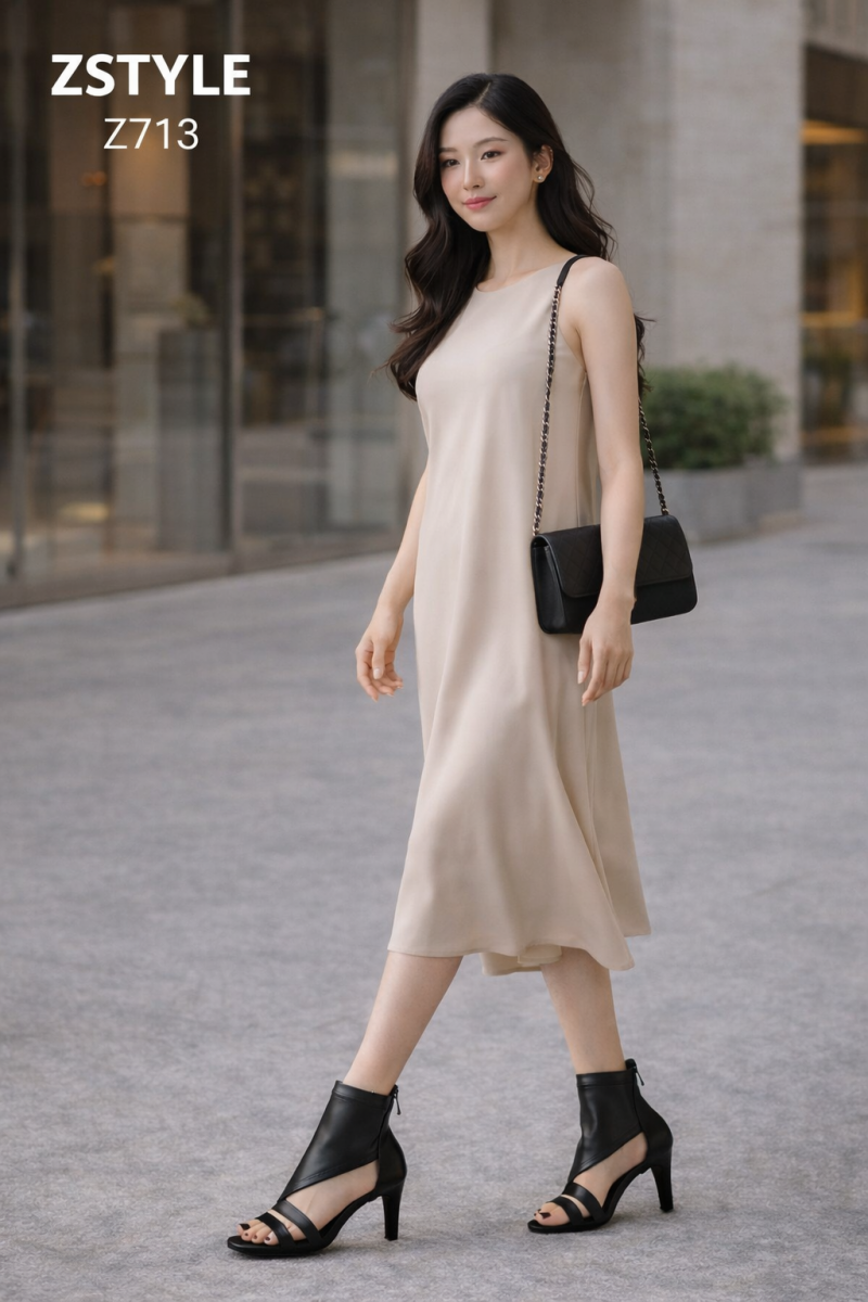 Chân váy midi và giày cao gót ZSTYLE Z713