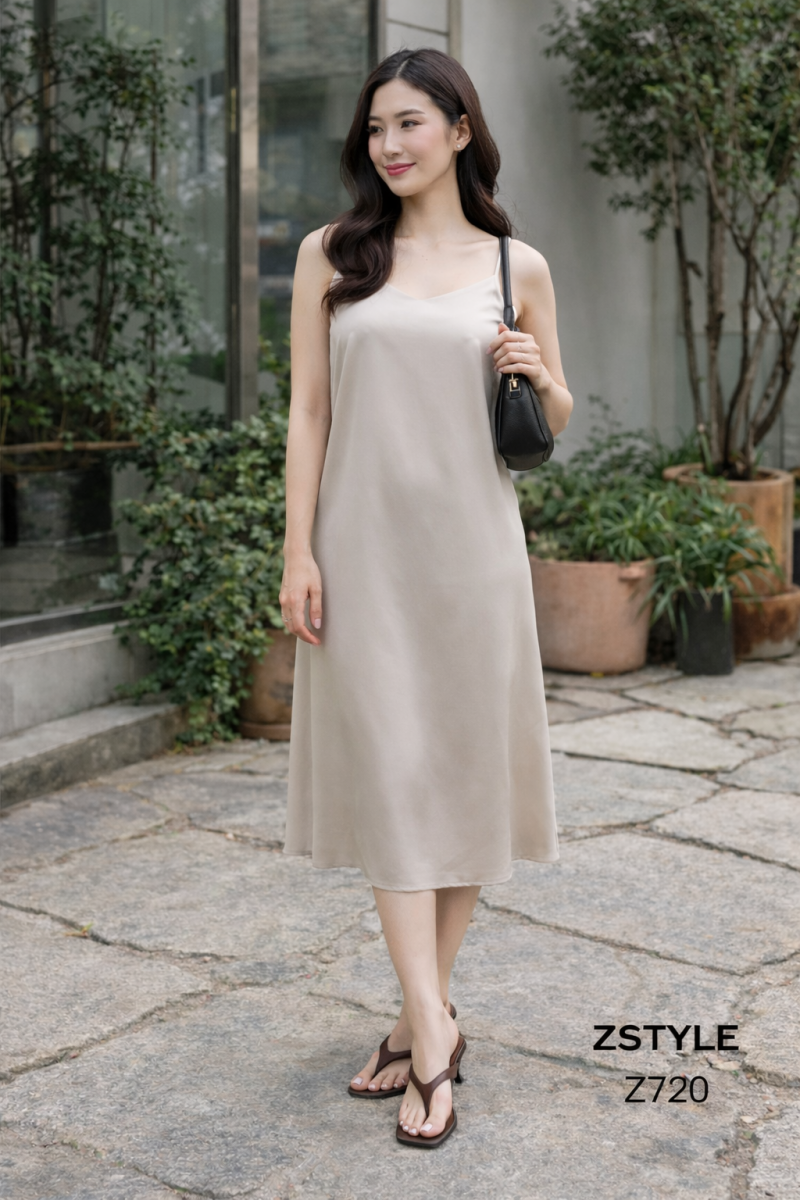 Phụ nữ trẻ với váy midi nhẹ nhàng Z720 Phụ nữ trẻ với váy midi nhẹ nhàng Z720