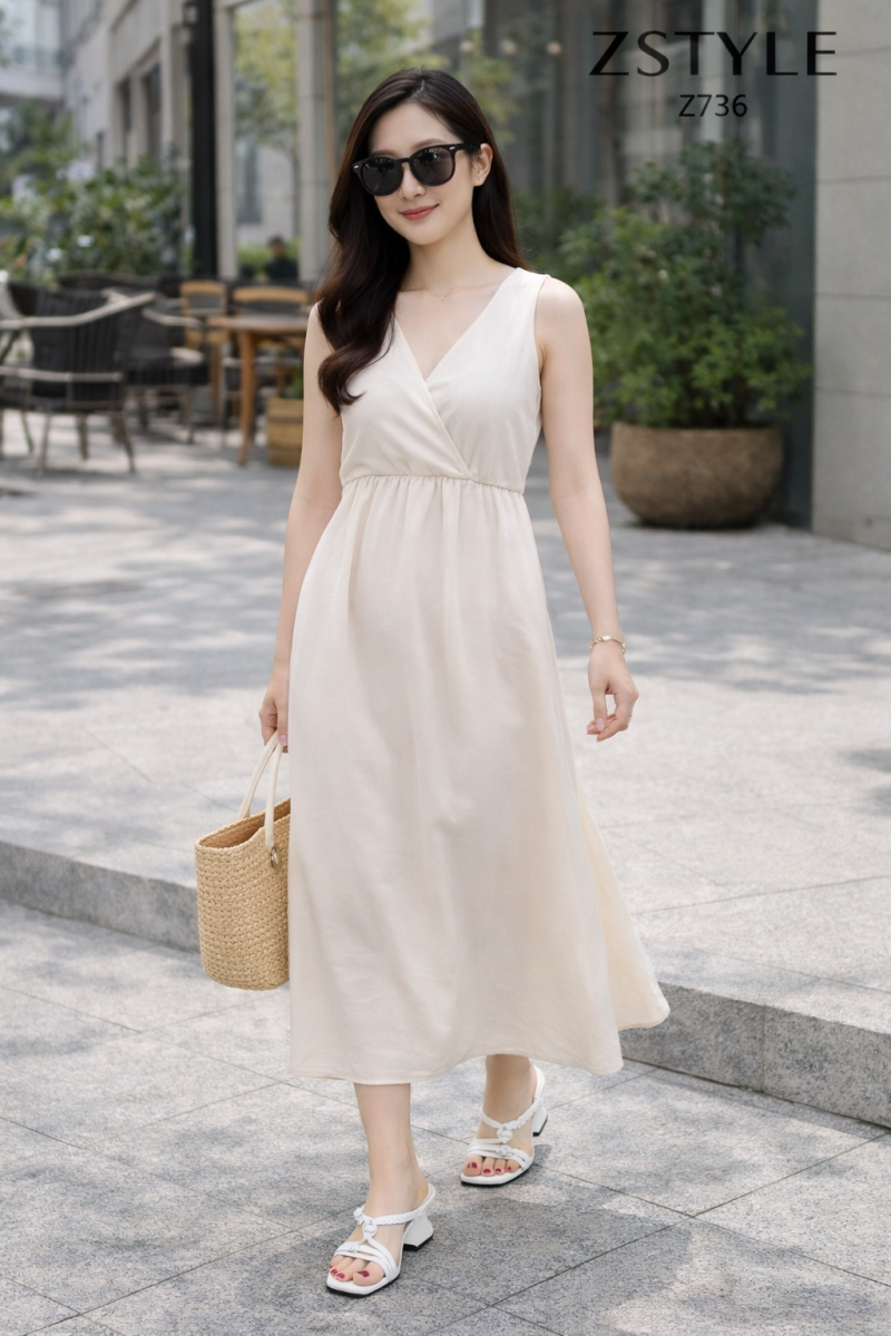 Phụ nữ bước đi cùng chiếc túi mây Z736
