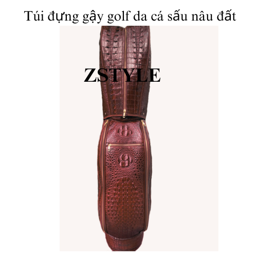 Túi đựng gậy golf da cá sấu màu Nâu Đất