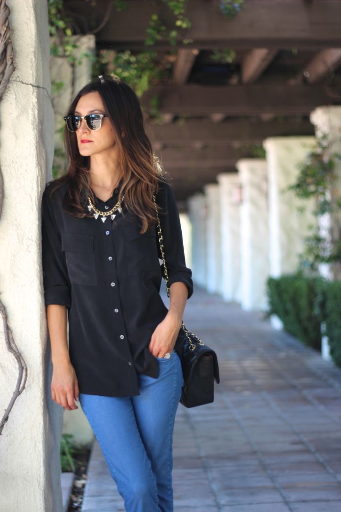 5 ý tưởng trang phục áo sơ mi denim chic cho phụ nữ