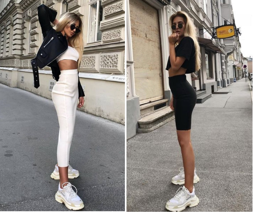 Cách phối đồ với giầy Chunky Sneakers sành điệu