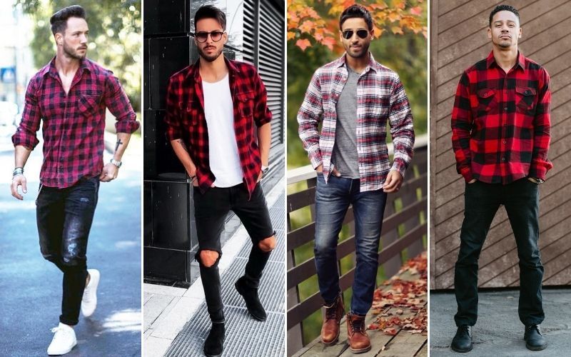 Cách mặc áo sơ mi flannel cho nam