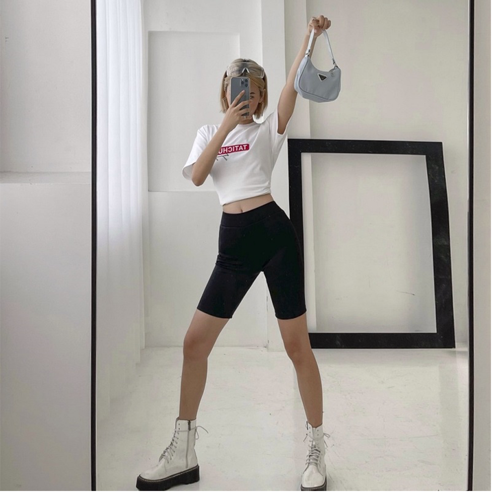 Cách phối trang phục với quần short biker